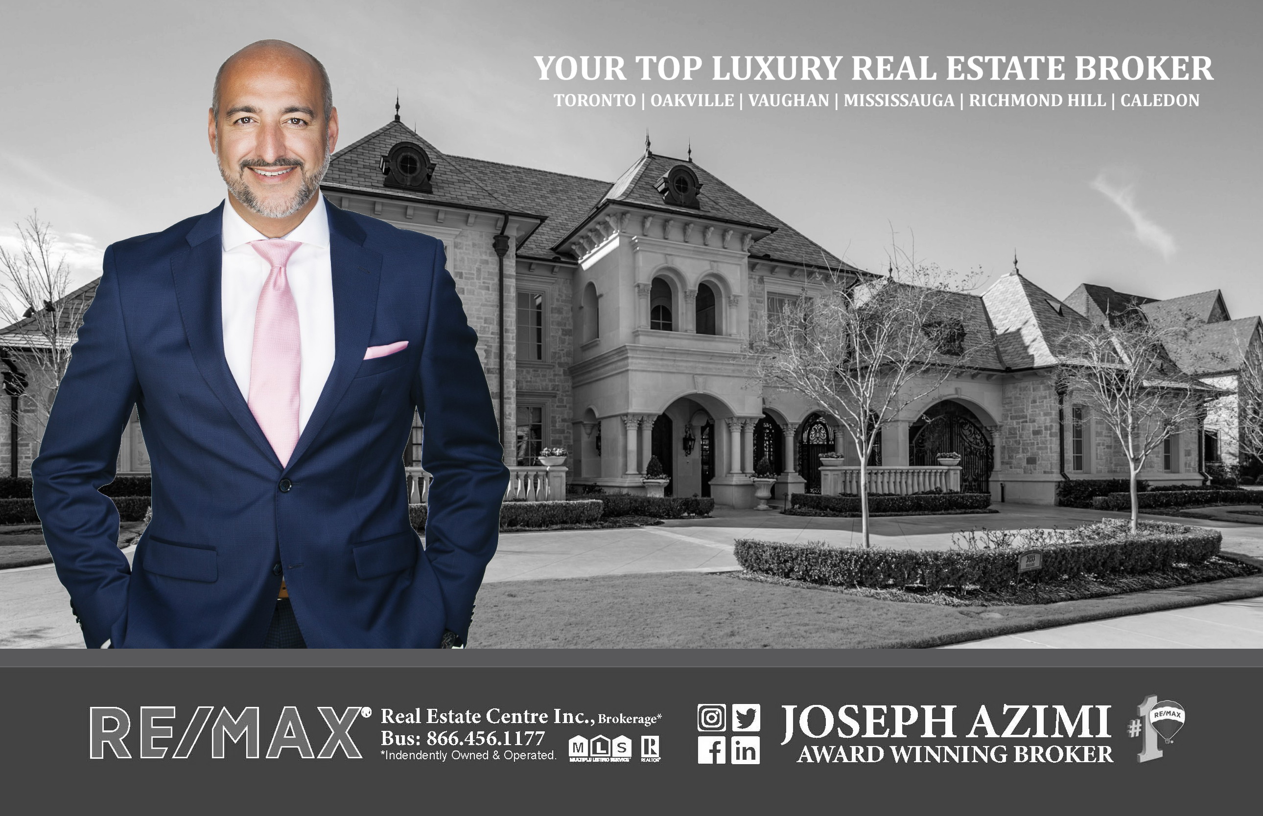 Top Luxury Real Estate Agent Broker Joseph Azimi Toronto Oakville Vaughan Kleinburg Mississauga